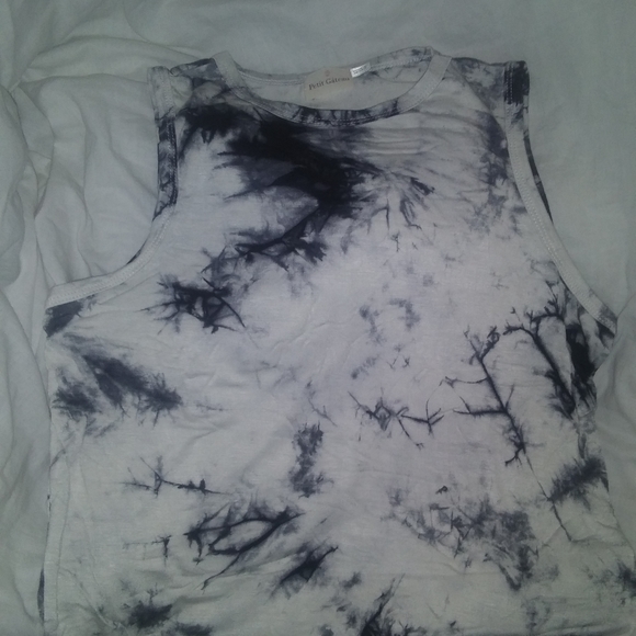 Black/white tie dye sleeveless top - Picture 6 of 6